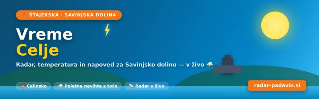 Vreme Celje – radar in vremenska napoved za Savinjsko dolino